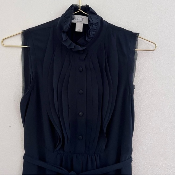 LOFT casual navy blue sleeveless dress size 6P - Picture 5 of 13